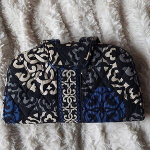 Vera Bradley Elegant Black and Blue Paisley Patterned Clutch